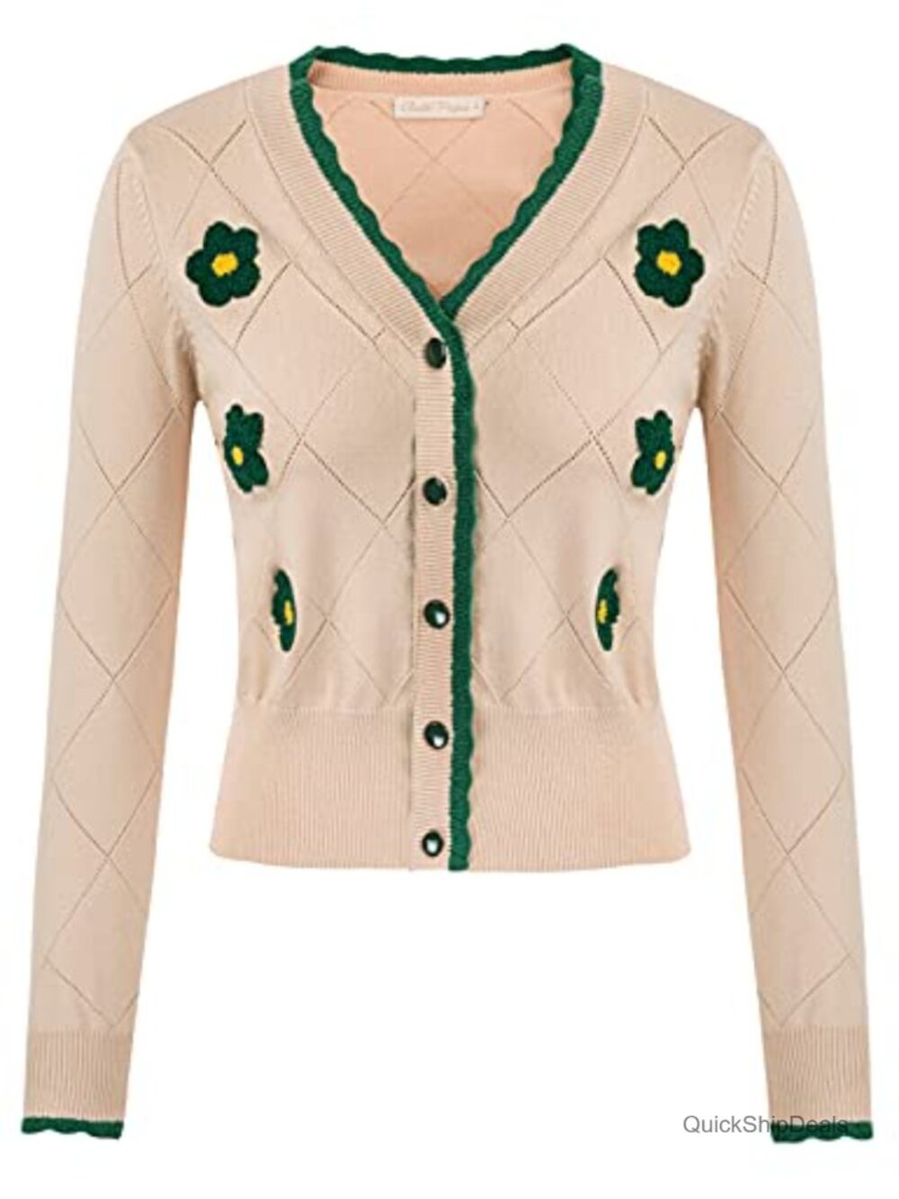 Belle Poque Women's Long Sleeve Button Down V Neck Cardigan Sweater